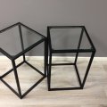 BZ-04 / Bijzettafels / Zwarte bijzettafel met glas