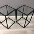 BZ-04 / Bijzettafels / Zwarte bijzettafel met glas