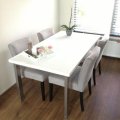 ET-13 / Eettafels / RVS eettafel met wit blad