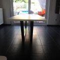 ET-23 / Eettafels / RVS design eettafel met wit blad