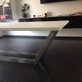 ET-23 / Eettafels / RVS design eettafel met wit blad