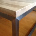 ST-19 / Salontafels / RVS salontafel eiken houten blad