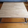 ST-19 / Salontafels / RVS salontafel eiken houten blad