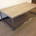 ST-20 / Salontafels / RVS design salontafel met eiken blad