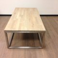 ST-20 / Salontafels / RVS design salontafel met eiken blad